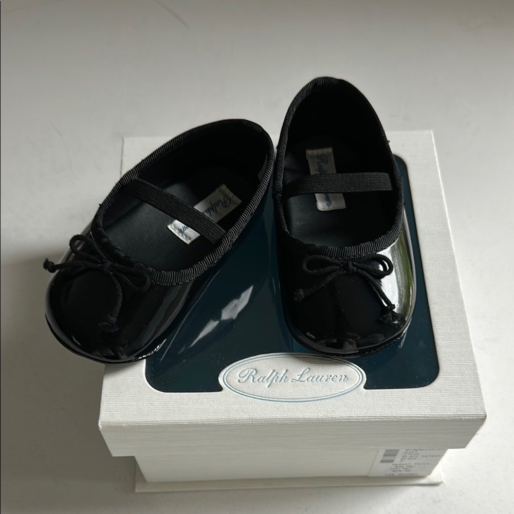 Ralph Lauren Black Baby Shoes in Gift Box